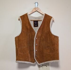 Shearling Lined Suede Leather Vest – Women’s L